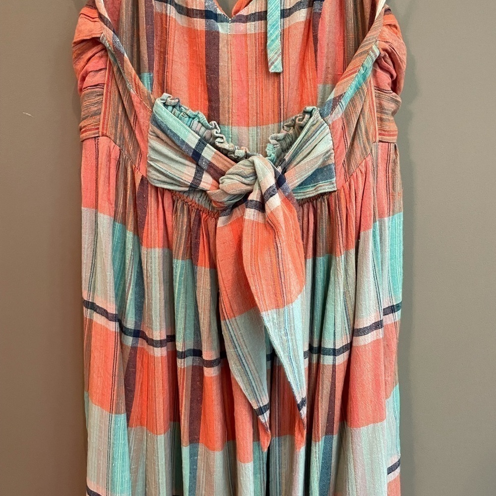 Free People Striped Maxi Dress in Coral and Teal - Picture 9 of 10